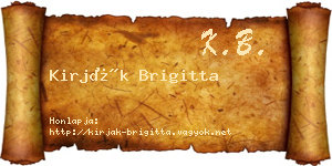 Kirják Brigitta névjegykártya