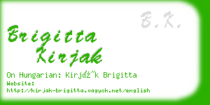 brigitta kirjak business card